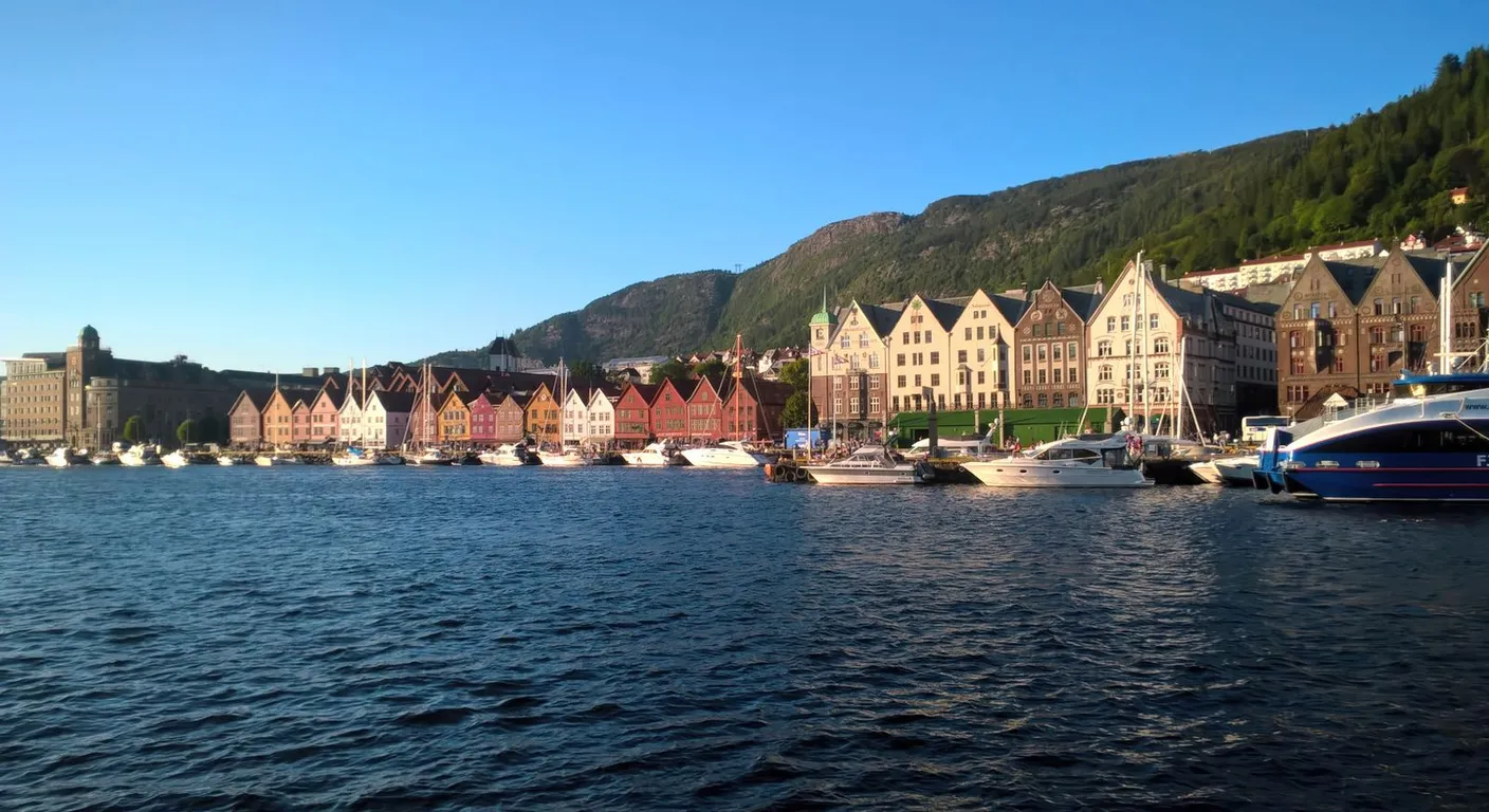 Pizzeria w norweskim miasteczku nad fiordem